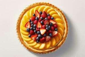 a pie with fruit on top photo