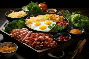 korean hot pot meal food photography AI Generated photo