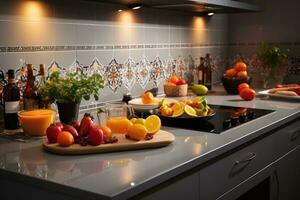 moroccan tiles kitchen splashback AI Generated photo