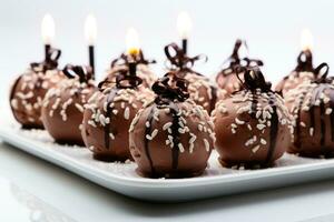 birthday winter cake chocolate truffles advertising food photography photo