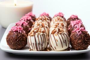 birthday winter cake chocolate truffles advertising food photography photo