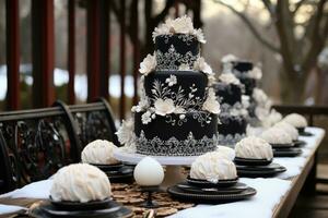 winter cake Wonderland black theme photo