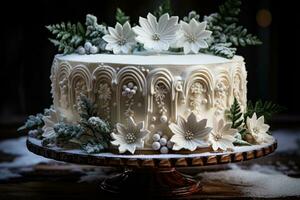 winter cake Wonderland White theme photo