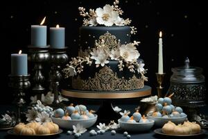 winter cake Wonderland black theme photo