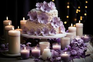 winter cake Wonderland purple theme photo