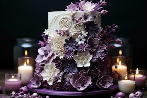 winter cake Wonderland purple theme photo