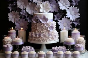 winter cake Wonderland purple theme photo