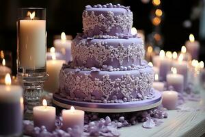 winter cake Wonderland purple theme photo