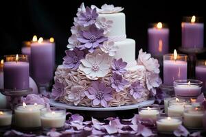 winter cake Wonderland purple theme photo