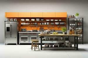 3d kitchen on a isolated background professional advertising photography AI Generated photo