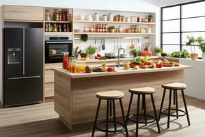 3d kitchen on a isolated background professional advertising photography AI Generated photo