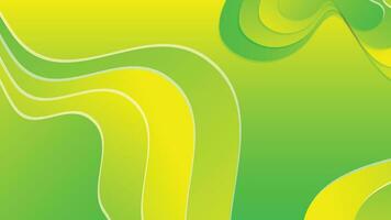 Green and yellow gradient fluid wave abstract background vector