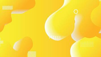 yellow gradient dynamic fluid shapes abstract background vector