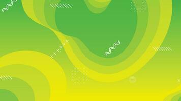 Green and yellow gradient fluid wave abstract background vector