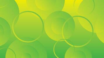 Abstract green and yellow gradient background with circle lines vector