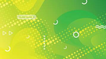 Green and yellow gradient fluid wave abstract background vector