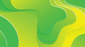 Green and yellow gradient fluid wave abstract background vector