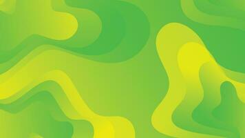 Green and yellow gradient fluid wave abstract background vector