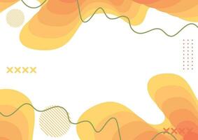 White and yellow fluid shapes abstract background vector