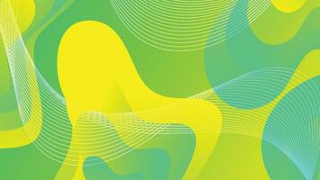 Green and yellow gradient fluid wave abstract background vector