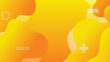 Yellow orange gradient dynamic fluid shapes abstract background vector