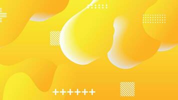 yellow gradient dynamic fluid shapes abstract background vector