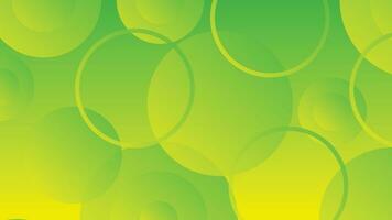 Abstract green and yellow gradient background with circle lines vector