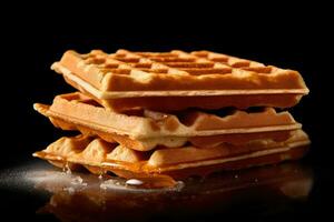 delicious waffles ready to eat advertising food photography AI Generated photo