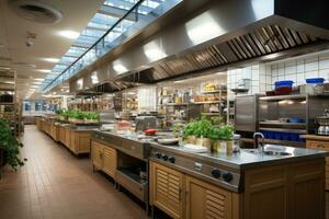 inside kitchen canteen in modern style professional advertising photography AI Generated photo