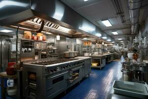 inside kitchen canteen in modern style professional advertising photography AI Generated photo