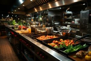 inside kitchen in the minimalist beach inn professional advertising photography AI Generated photo