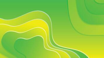 Green and yellow gradient fluid wave abstract background vector