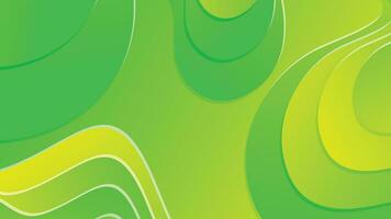 Green and yellow gradient fluid wave abstract background vector