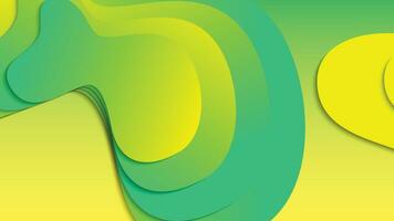 Green and yellow gradient fluid wave abstract background vector