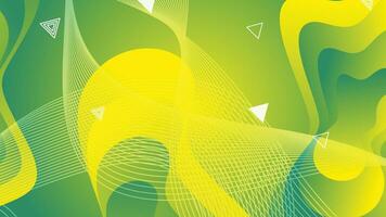 Green and yellow gradient fluid wave abstract background vector