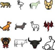 conjunto de iconos de animales vector