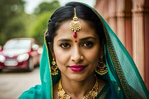 a woman in traditional indian attire. AI-Generated photo