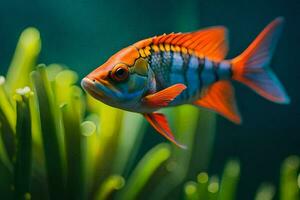 a fish with bright orange and white stripes. AI-Generated photo