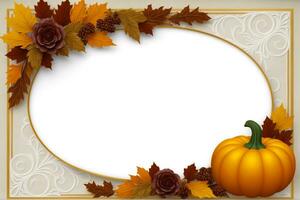 Thanksgiving Banner Design, Intricate Autumn Patterns, AI Generated photo