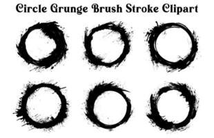 Free Vector Grunge circle brush silhouettes, Collection of Enso Zen Round Brush strokes Illustration