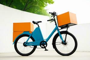 Cargo Bike with Minimal Color Palette, Eye Catching Contrast, AI Generated photo