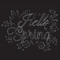 Hello Spring Sign vector