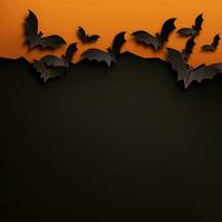 Halloween bat background with copy space, AI generated photo