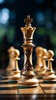 Selective focus Mans hand in chess play, metaphorically guiding strategic  business decisions Vertical Mobile Wallpaper AI Generated 30463882 Stock  Photo at Vecteezy