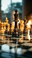 A strategic business move results in a game ending checkmate for the king Vertical Mobile Wallpaper AI Generated photo