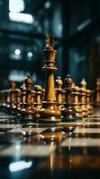 Chess, a metaphor for a businessmans game plan, strategy, and tactical prowess Vertical Mobile Wallpaper AI Generated photo