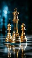 A chess piece in motion represents the businessmans quest for competitive success Vertical Mobile Wallpaper AI Generated photo