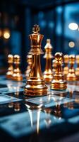 A chess piece in motion represents the businessmans quest for competitive success Vertical Mobile Wallpaper AI Generated photo