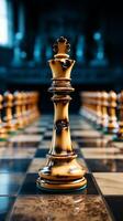 Chess embossed on a piece, controlled by a hands calculated action Vertical Mobile Wallpaper AI Generated photo