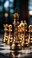 A chess piece in motion represents the businessmans quest for competitive success Vertical Mobile Wallpaper AI Generated photo